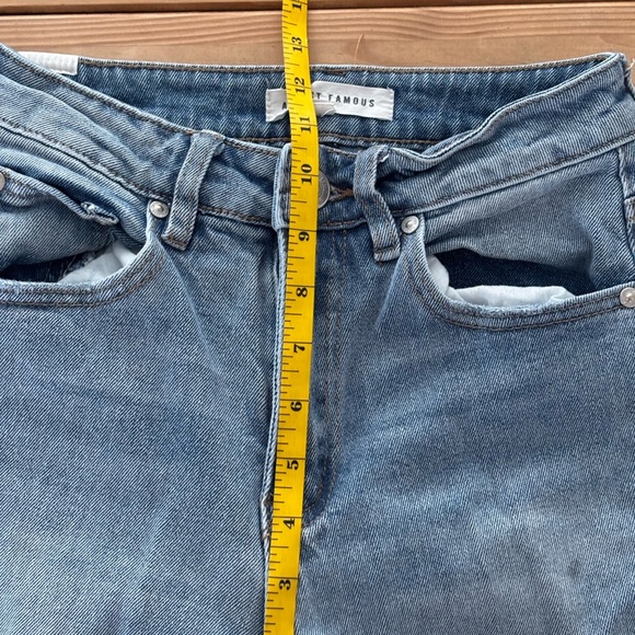 Almost Famous Light Blue Distressed Straight Leg Jeans - Picture 6 of 7